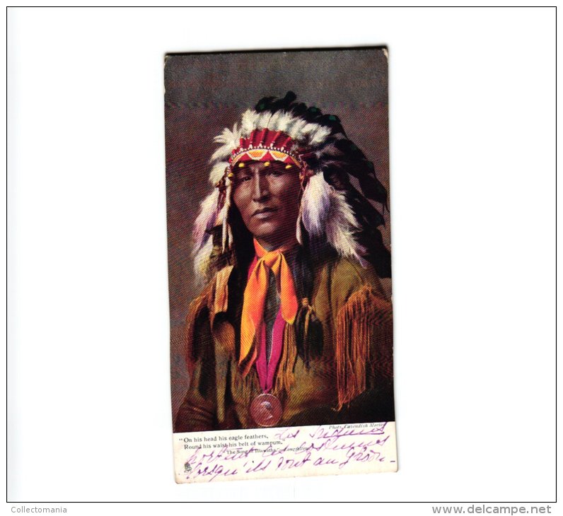 ETNISCH     3 PC  Stamp Mauritius  1905  Chief Hollow Horn   Chief  Geronimo - Indiaans (Noord-Amerikaans)