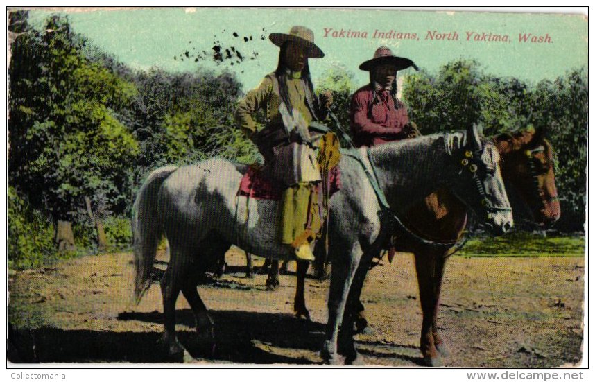 ETNISCH    4 PC   Chief Red Cloud   Legend  Woman Of Isleta Pueblo  1904  Yakima Indians North Yakima 1910 - Indiens D'Amérique Du Nord