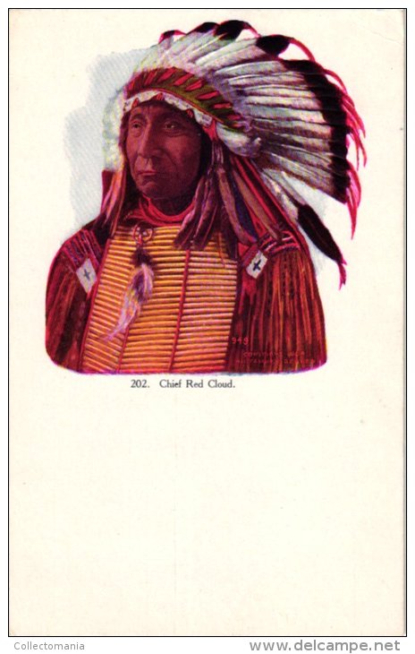 ETNISCH    4 PC   Chief Red Cloud   Legend  Woman Of Isleta Pueblo  1904  Yakima Indians North Yakima 1910 - Native Americans