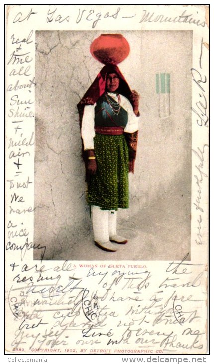ETNISCH    4 PC   Chief Red Cloud   Legend  Woman Of Isleta Pueblo  1904  Yakima Indians North Yakima 1910 - Indianer