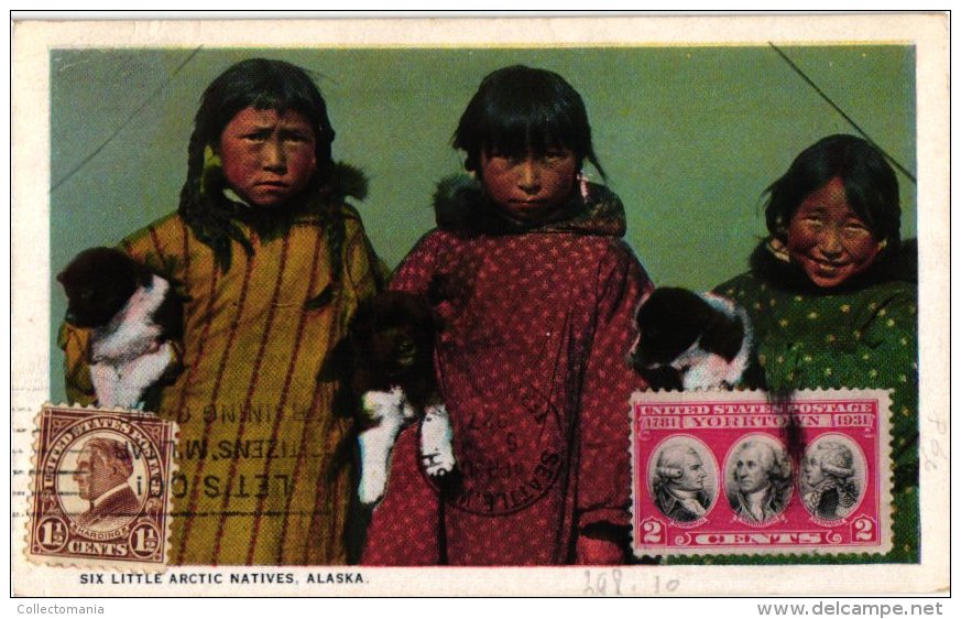 ETNISCH     4 PC    Little Natives Alaska   Comanche At Reservation 1906  Sioux Camp Black Hills  North Canada - Indios De América Del Norte