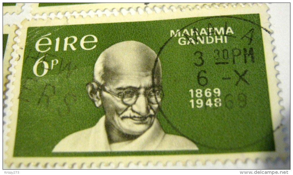 Ireland 1969 Centenary Of The Birth Of Mahatma Gandhi 6p - Used - Gebruikt