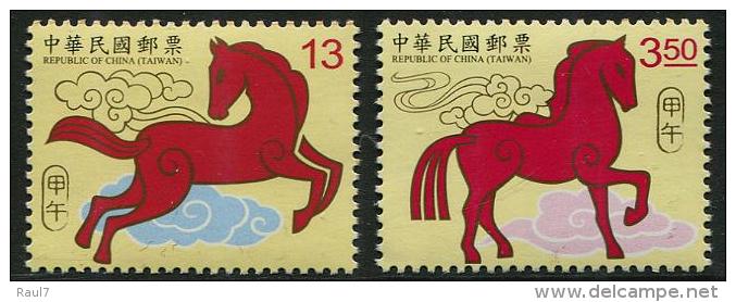 TAIWAN 2013 - Nouvelle Année Calendrier Chinois, Année Du Cheval - 2 Val Neuf // Mnh - Nuovi