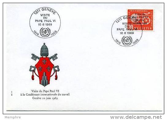 Visite De Paul VI Au BIT 1969  Zum IV # 104 - FDC