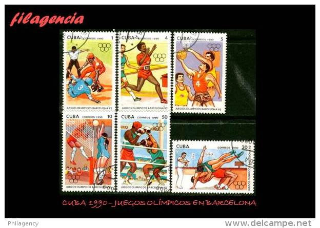 USADOS. CUBA. 1990-04 JUEGOS OLÍMPICOS EN BARCELONA - Oblitérés