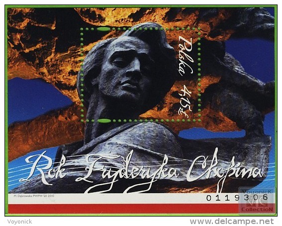 Voyo POLAND CHOPIN 2010 Mi#BL192A ** MINT - Blocs & Hojas