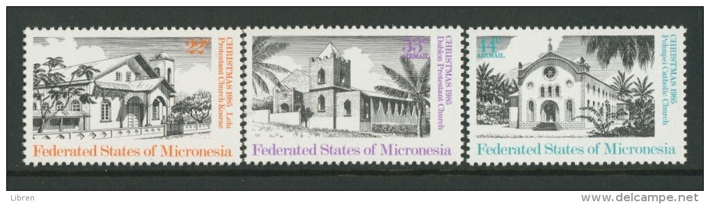 BL4-107 MICRONESIA 1985 MI 37-39 CHRISTMAS, WEIHNACHTEN, JUL, KERST, NATAL, NAVIDAD. MNH, POSTFRIS, NEUF**. - Micronesië