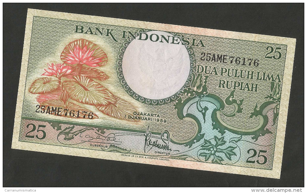 [NC] INDONESIA - BANK INDONESIA - 25 RUPIAH (1959) - UNC - Indonésie