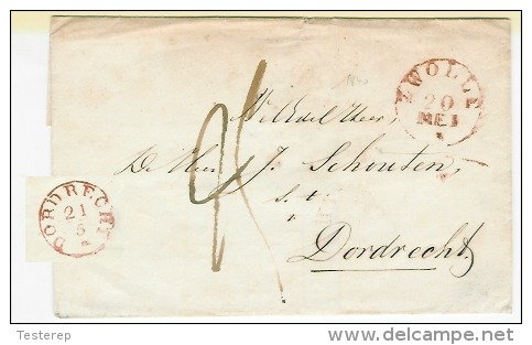 ZWOLLE 20 MEI  Naar DORDRECHT Zonder Inhoud - Envelop Achteraan Gesloten   Perfect! - ...-1852 Préphilatélie