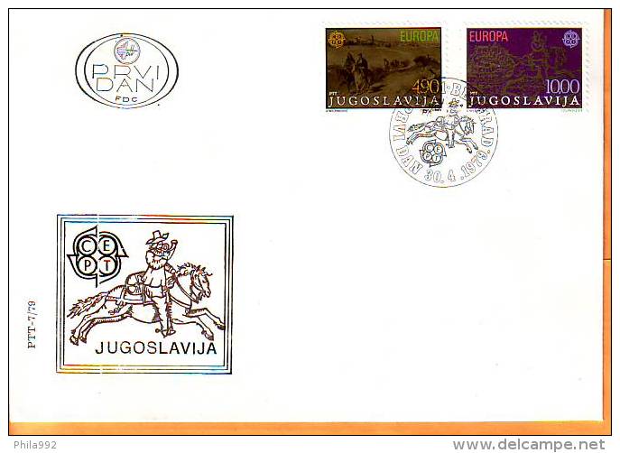 Yugoslavia 1979 Y FDC Europa Cept Postal History Mi No 1787-88 Postmark  30.04.1979. - FDC