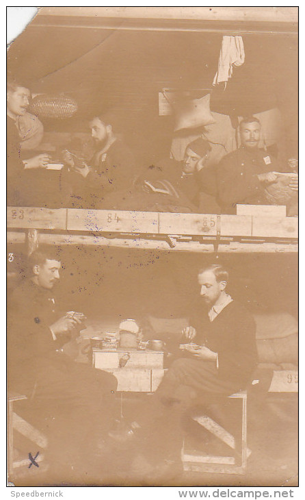 22958 GUERRE 1914 -Ohrdruf - Prisonnier Guerre Léon Peltier - Kriegsgefangenen -chambre Repas Cantine - Photo E Meiner - Guerre 1914-18