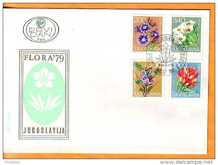 Yugoslavia 1979 Y FDC Flora Alpine Plants Mi No 1789-92 Postmark  25.05.1979. - FDC