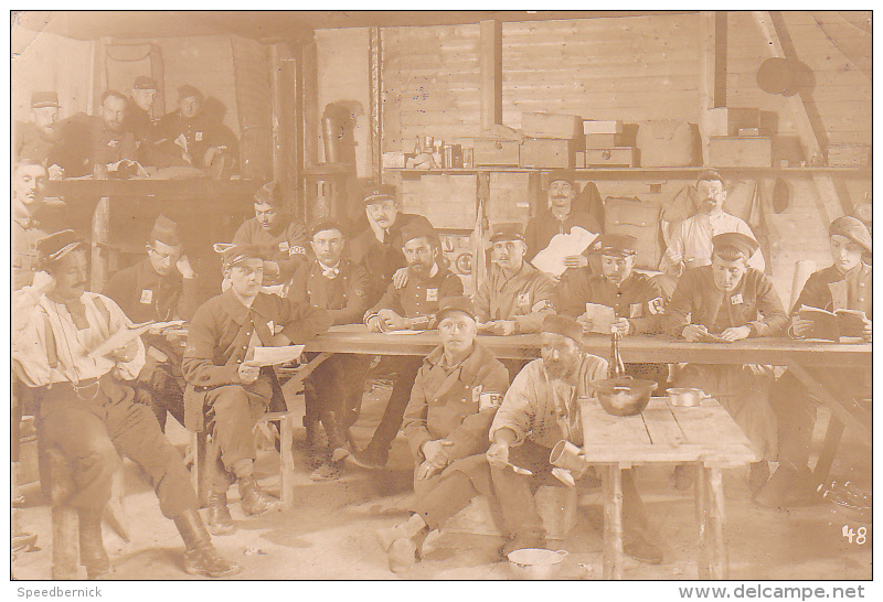 22960 GUERRE 1914 -Ohrdruf - Prisonnier Guerre Militaire Peltier - Kriegsgefangenen -salle Lecture- Photo E Meiner - Guerre 1914-18