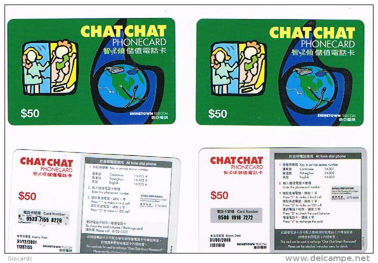 HONG KONG - SHINETOWN (REMOTE) - CHAT CHAT 50 (LOT OF 2 WITH DIFFERENT EXPIRY   - USED   -  RIF. 705 - Hongkong