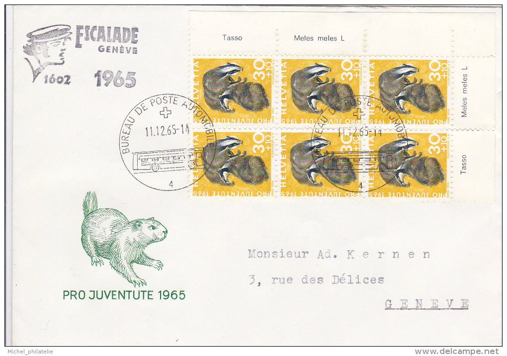 Lot  De 4 Lettres  Pro Juventute 1965-1964-1967 - Gebruikt