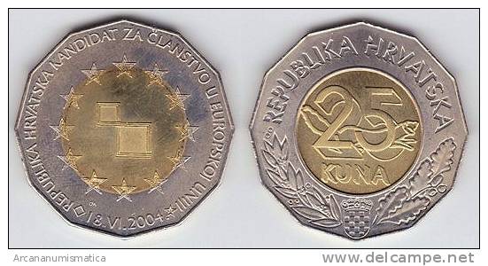 CROACIA  25 KUNA 2004    BIMETALICA SC/UNC  KM#78 "Entrada En La UE"    T-DL-10.084 - Kroatien