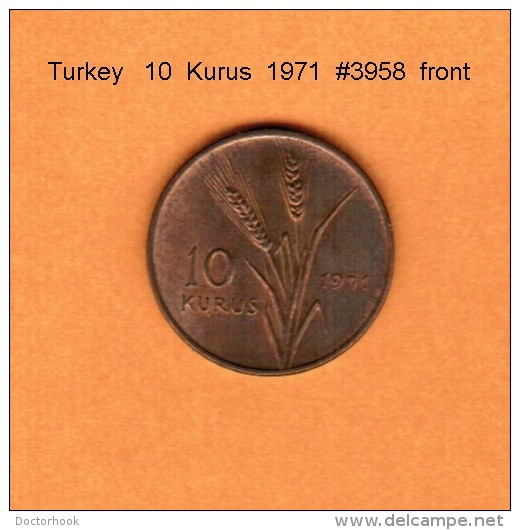 TURKEY    10  KURUS  1971   (KM # 891.2) - Türkei