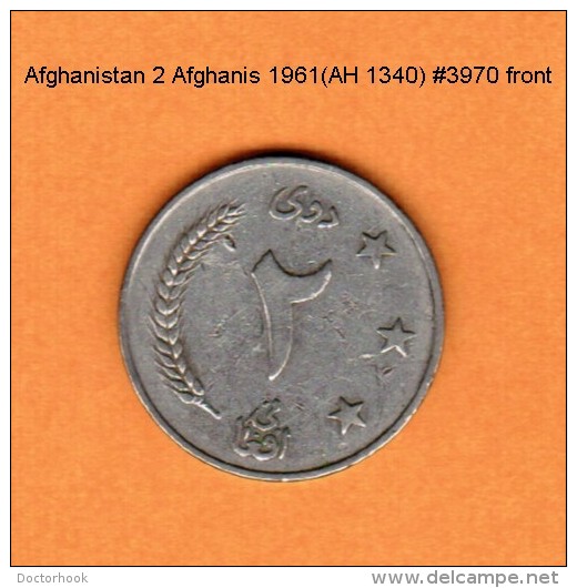 AFGHANISTAN    2  AFGHANIS  1961 (AH 1340)  (KM # 954.1) - Afghanistan