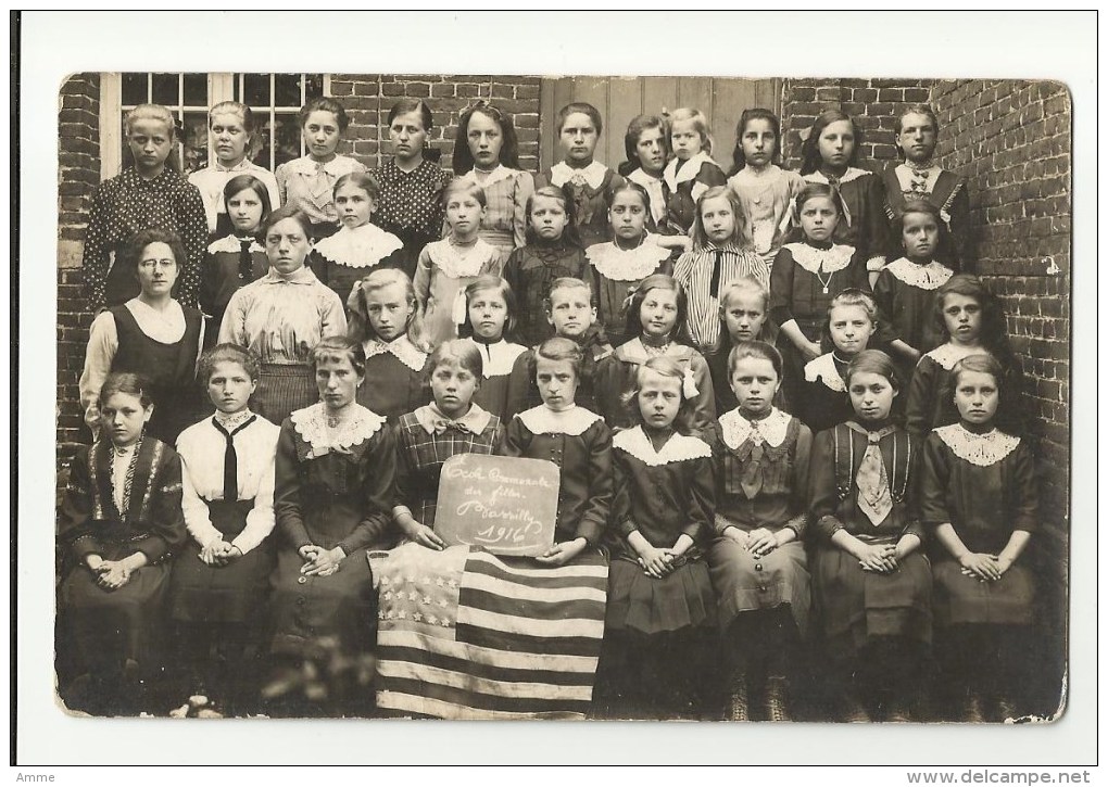 Bassilly   *   (carte-photo) Ecole Communale Des Filles 1916 - Silly