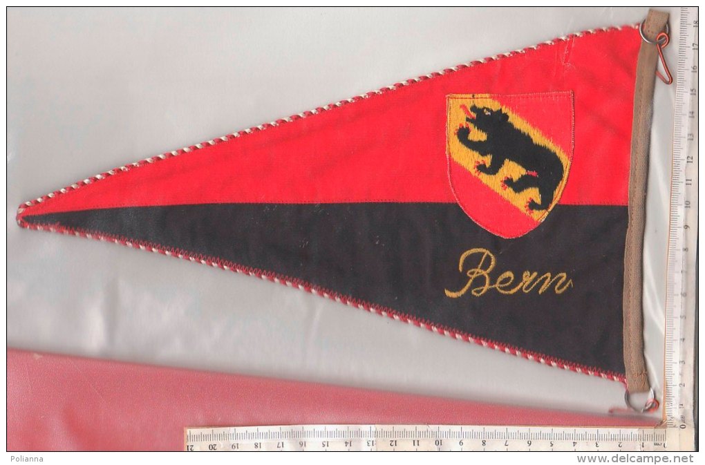 BN004 - BANDIERINA SOUVENIR IN TELA Anni '50 - SVIZZERA - BERNA - RICAMO STEMMA - Altri & Non Classificati