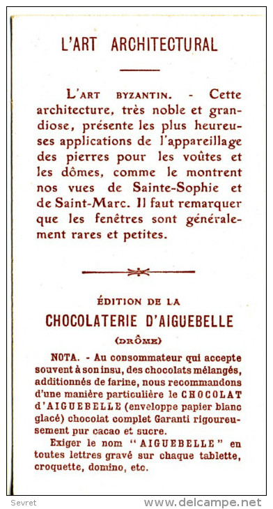 Chromo Didactique  Chocolat D´AIGUEBELLE.  Série L´ART ARCHITECTURAL. L´Art Byzantin - Aiguebelle
