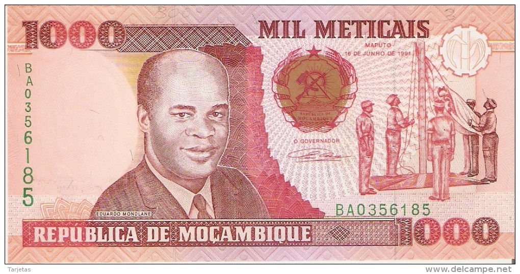 BILLETE DE MOZAMBIQUE DE 1000 METICAIS DEL AÑO 1991 (BANKNOTE) SIN CIRCULAR-UNCIRCULATED - Mozambique