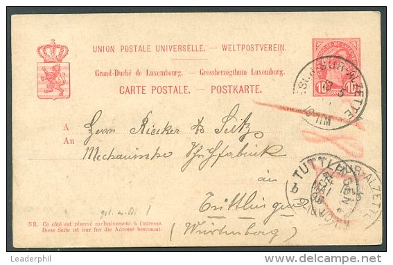 LUXEMBOURG TO GERMANY Postal Stationery 1896? VERY NICE - Ganzsachen