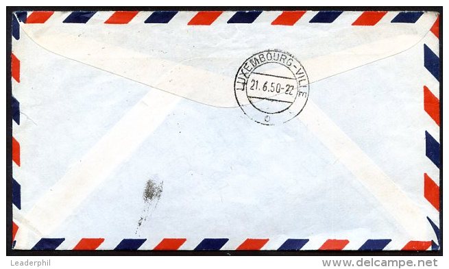 LUXEMBOURG TO USA MERSCH Cancel On Air Mail Cover 1950 VF - Ganzsachen