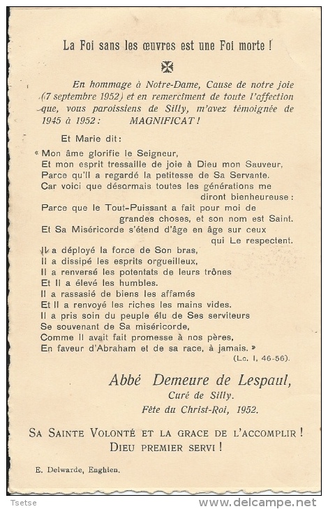 Silly - L´Abbé Demeure De Lespaul, Curé De Silly Lors De La Fête Du Christ-Roi En 1952 - Silly