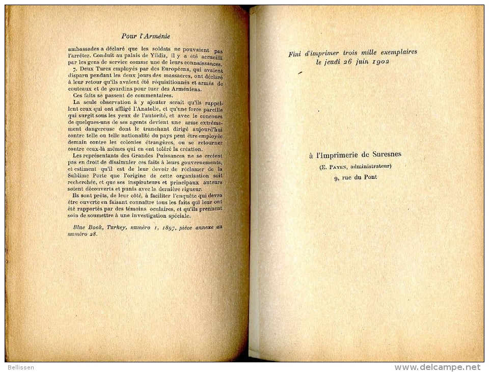 Pour L'Arménie, Mémoire Et Dossier, Par Pierre QUILLARD  Cahiers De La Quinzaine, 1902, TURQUIE  SULTANAT  ARMENIENS - Histoire