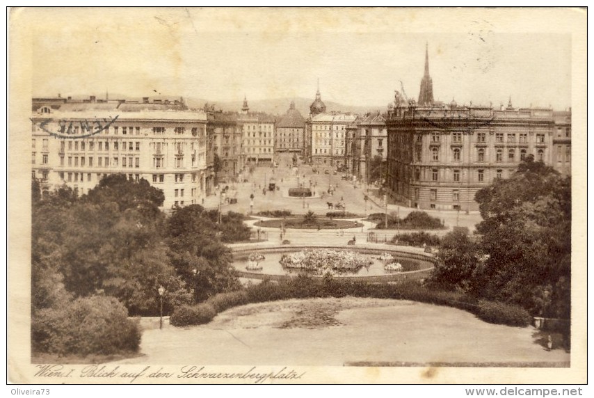 AUSTRIA . WIEN - Blich Auf Den Schnvarzenberplatz - 2 Scans  (VINTAGE POSTCARD) - Belvedere