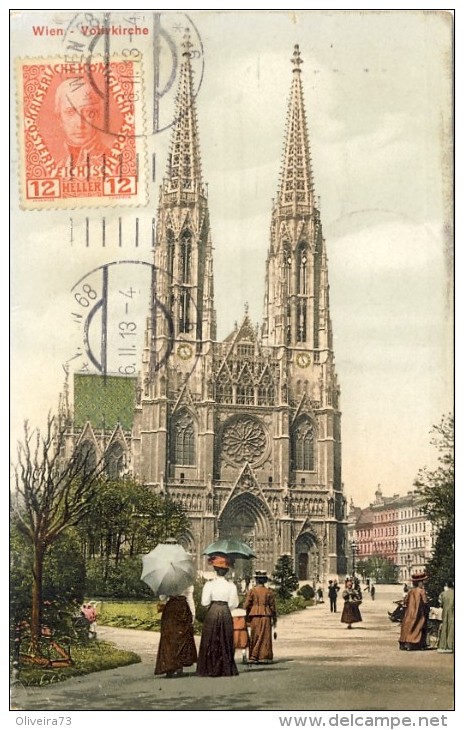 AUSTRIA  - WIEN - Votivkirche - 2 Scans  (VINTAGE POSTCARD) - Églises