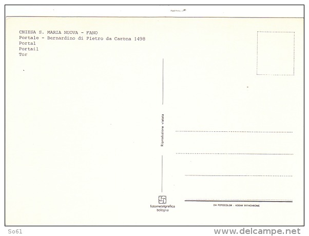 3032.   Fano - Chiesa S. Maria Nuova - Portale - Bernardino Di Pietro Da Carona - Fano