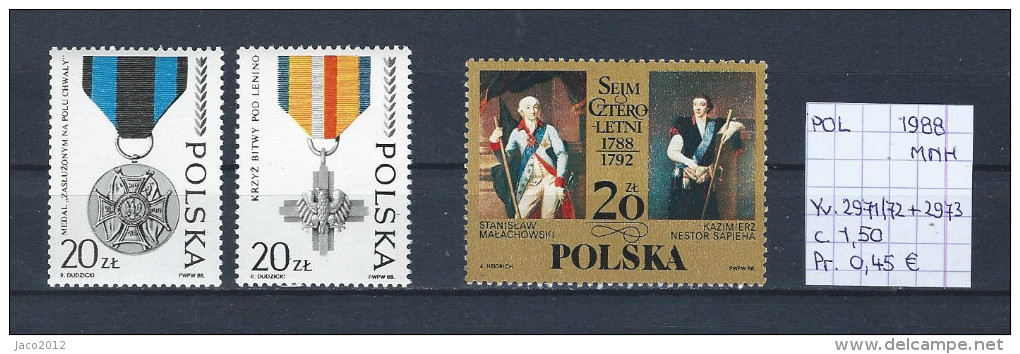 Polen 1988 YT 2971/72+2973 Postfris/neuf/MNH - Unused Stamps