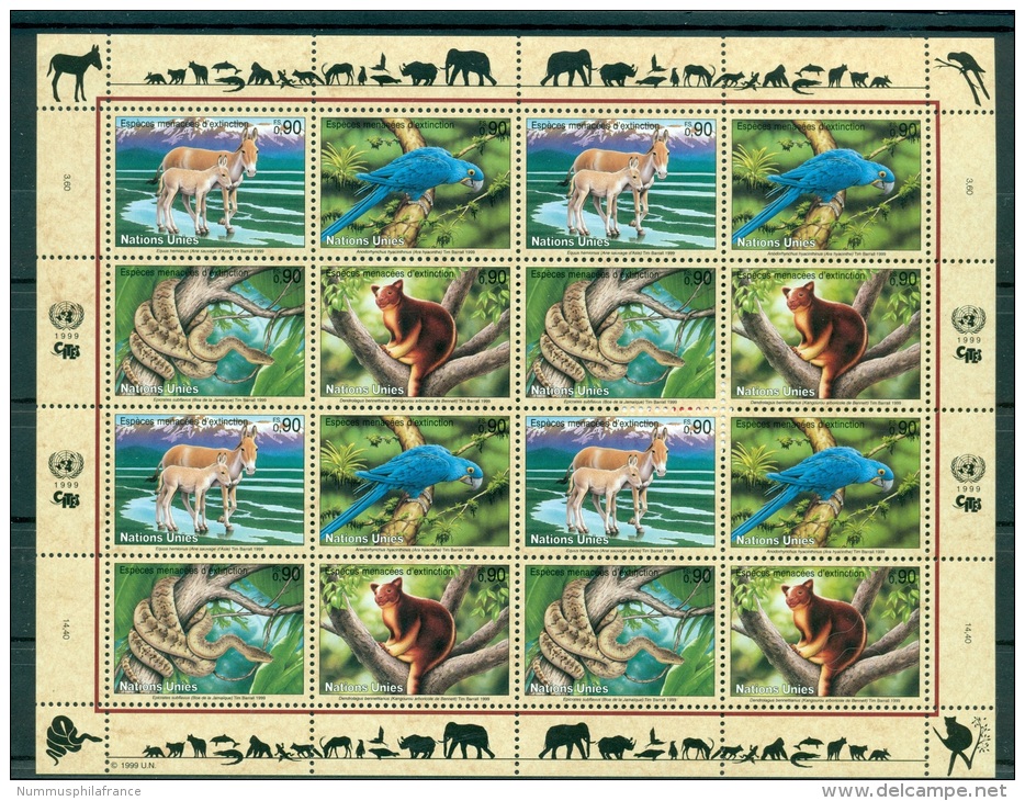Nations Unies Géneve 1999 - Michel N. 369/72 -  Espèces Menacées D'extinction - Unused Stamps