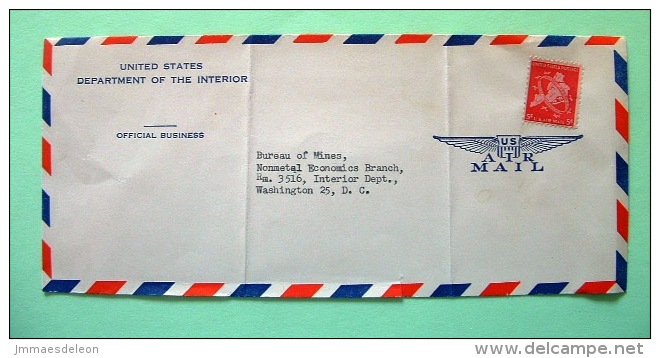 USA 1948 Official Cover To Washington - Map Of Five Boroughs - Mining Bureau - Covers & Documents