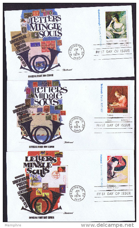 Scott 1531, N1534 And 1536 3 Fleetwood FDCs UPU Centennial - 1971-1980