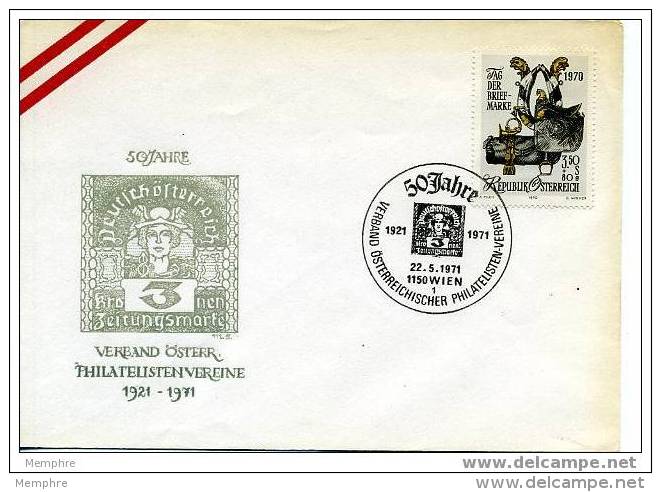 AUTRICHE 1971  Oblit Spéciale 50è Ann Association Philatélique Autrchienne - Lettres & Documents