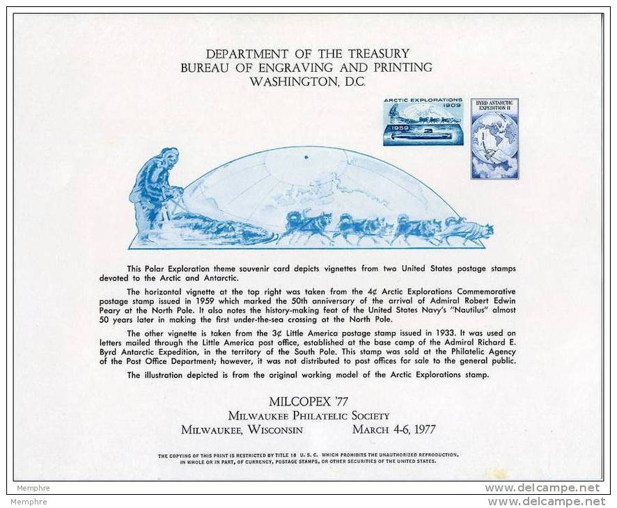 USPS Official 1977 MILCOPEX Milwaukee Philatelic Society  Stamp Exhibition  Souvenir Card- - Philatelic Exhibitions