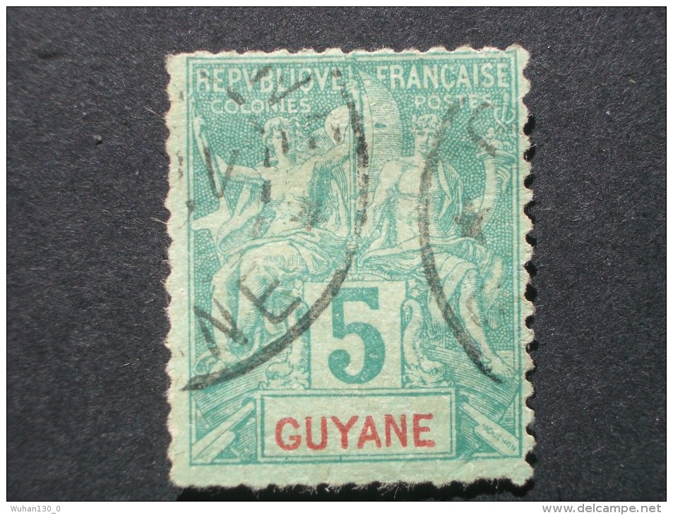 GUYANE  Frce  ( O )  De  1892   "   T . P   Groupe Allégorique   "   N° 33         1 Val . - Oblitérés