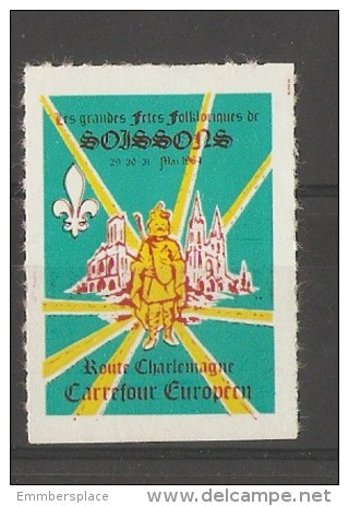 VIGNETTE - 1964 PUBLICITE LES GRANDES FETES FOLKLORIQUES DE SOISSONS - Autres & Non Classés