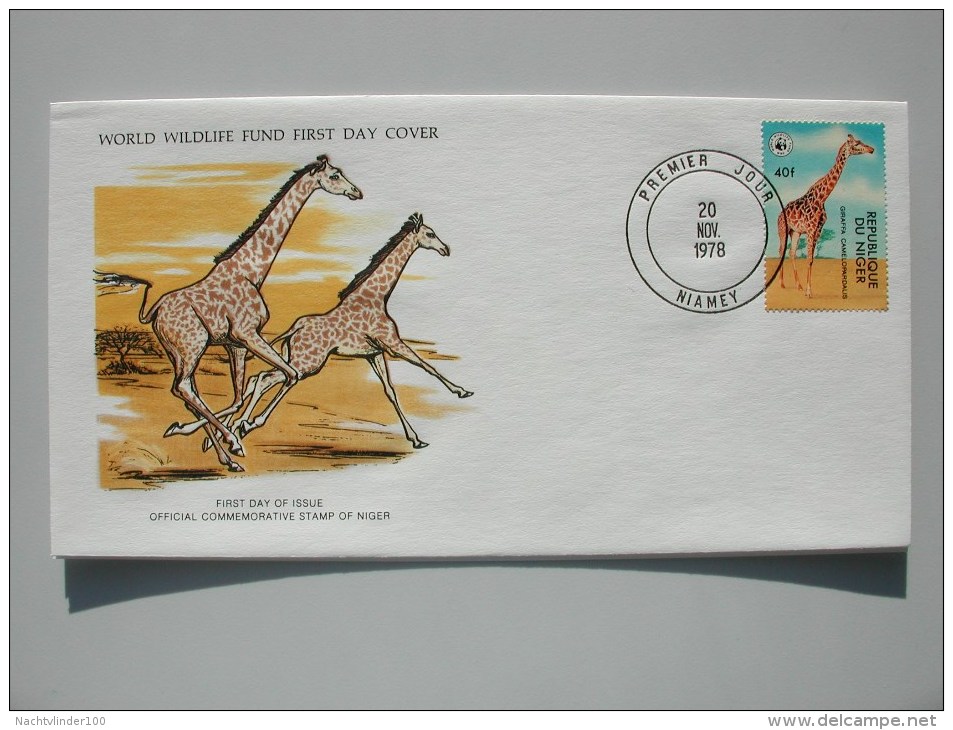 Mkl1099b WWF ZOOGDIEREN GIRAFFE GIRAF MAMMALS WILDLIFE NIGER 1978 FDC - Giraffes