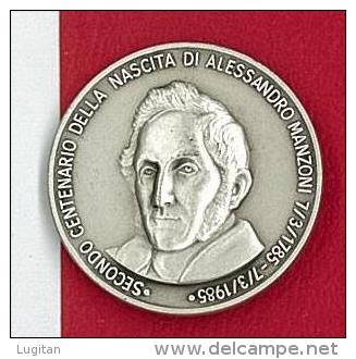 CDM - CENTENARIO NASCITA ALESSANDRO MANZONI - AG 925 - ANNO 1985 - PROMESSI SPOSI - CLUB DELLA MEDAGLIA - Other & Unclassified