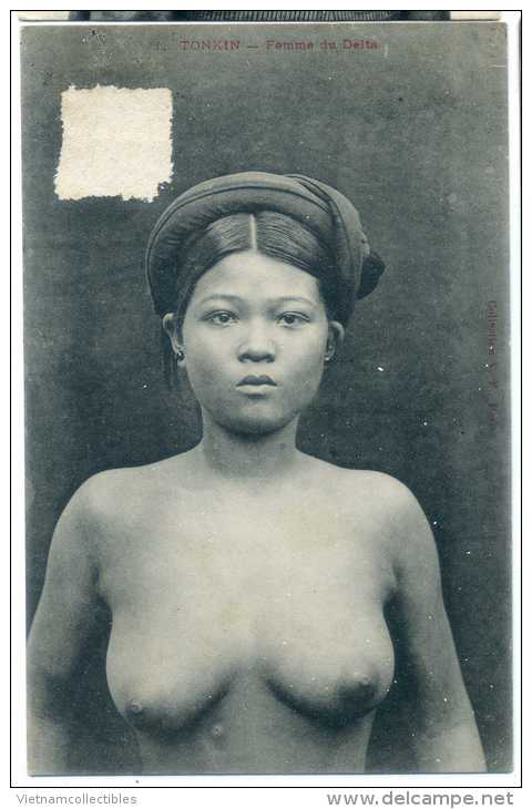 Indochine Indochina Vietnam Viet Nam Tonkin Woman Vintage Postcard - Topless / Nude - Vietnam