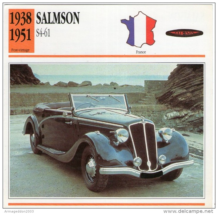 Fiche Technique Voiture 1938 / 1951 SALMSON S4-61 - Cars