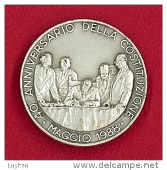 CDM - ANNIVERSARIO COSTITUZIONE - AG 925 - ANNO 1988 - PALAZZO DEL QUIRINALE - CLUB DELLA MEDAGLIA - Other & Unclassified