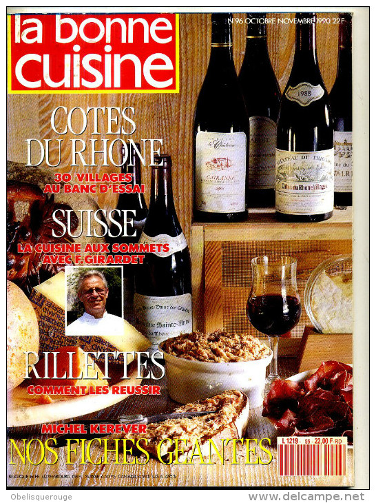 LA BONNE CUISINE COTES DU RHONE RILLETTES FICHES GEANTES  1990 - Cuisine & Vins