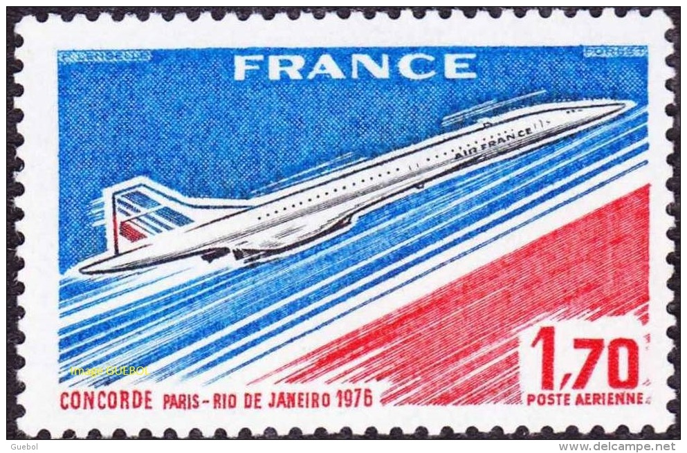 France Transport Avion N° PA  49 ** Poste Aérienne - Concorde - Mise En Service En 76 De La Ligne Paris Rio De Janeirio - Avions