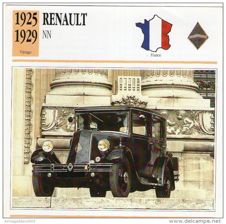 Fiche Technique Voiture 1925 / 1929  RENAULT NN - Cars