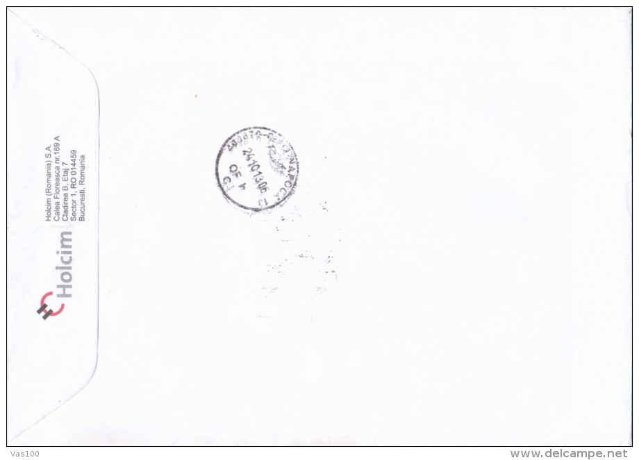 FLOWER, CLOCK, STAMPS ON REGISTERED COVER, 2013, ROMANIA - Covers & Documents